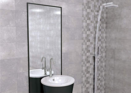 foto: Zorka Keramika doo / Serija: Persia Bianco&Grigio 25x75 cm Zorka Keramika doo / Serija: Persia Bianco&Grigio 25x75 cm
