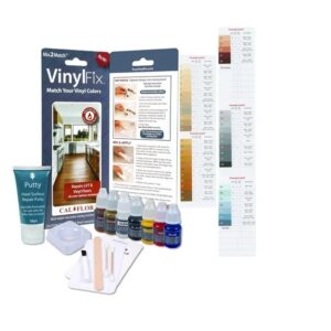CalFlor VinylFix Mix2Match vinyl and LVT repair kit with putty, pigments and color matching guide