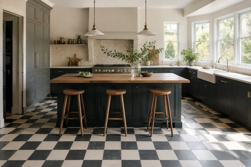 modern checkerboard floor