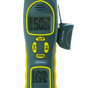 General Tools MMH800 pin and pinless moisture meter with temperature and humidity displays
