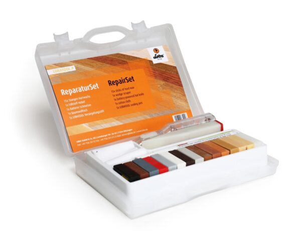 LOBA Repair Set with hard wax sticks, battery hot knife and floor repair tools