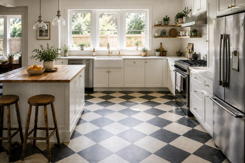 modern checkerboard kitchen