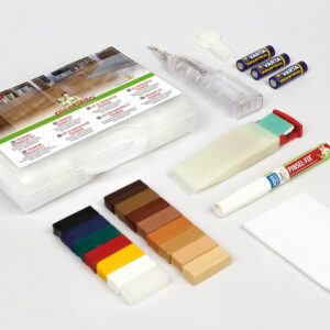 Picobello G61403 Premium hard wax floor repair kit with wax sticks, battery melter and repair tools