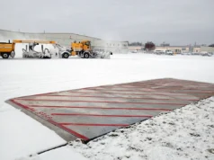 Otapanje snega i leda na aerodromu uz pomoć automatskog podnog grejanja