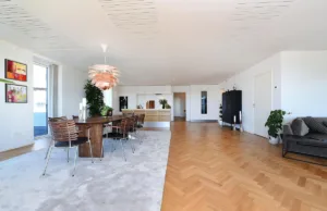 Moderan dnevni boravak u jednom od apartmana / Herringbone parket STOCKHOLM