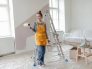 Maxwerk žaštitne folije sa krep trakom Proces krečenja sa zaštitnom folijom na podu