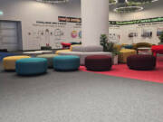 BLOQ Traditional tekstilne ploče u showroom-u EXPO 2027 / foto: MODULARNI PODOVI