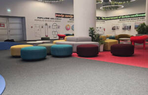 BLOQ Traditional tekstilne ploče u showroom-u EXPO 2027 / foto: MODULARNI PODOVI