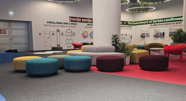 BLOQ Traditional tekstilne ploče u showroom-u EXPO 2027 / foto: MODULARNI PODOVI