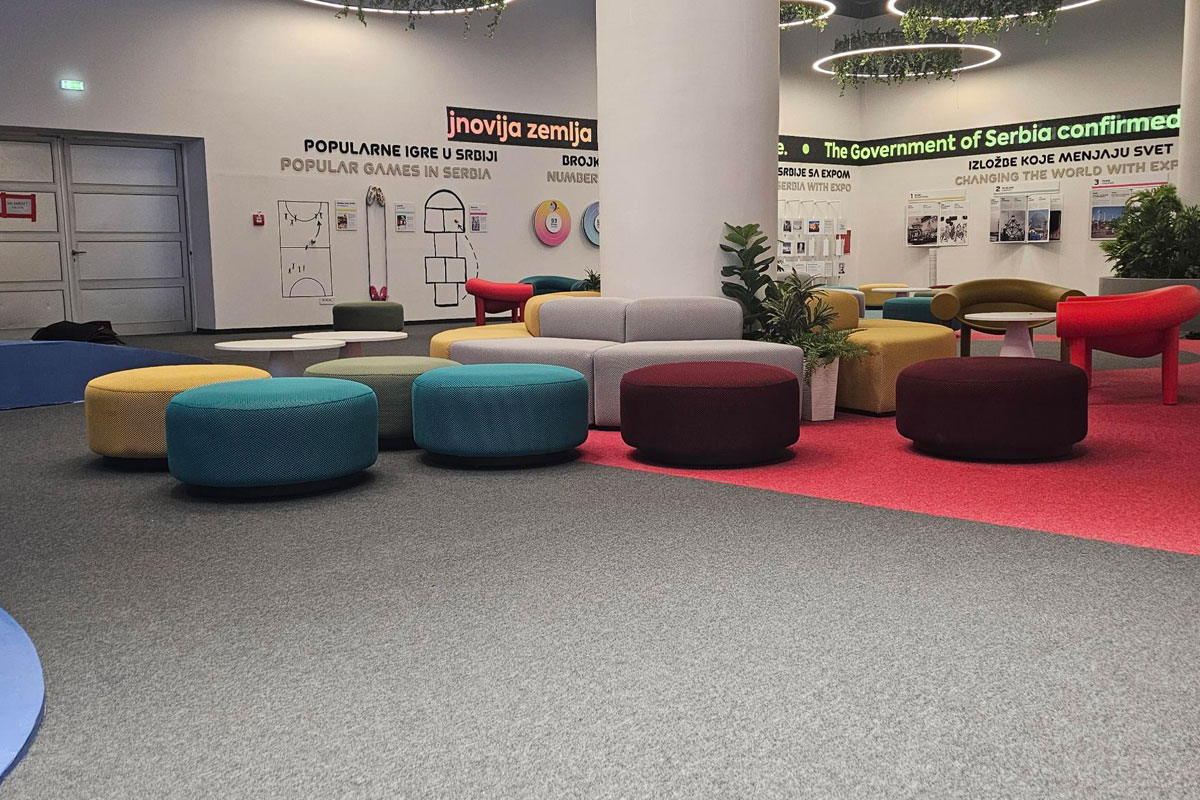 BLOQ Traditional tekstilne ploče u showroom-u EXPO 2027 / foto: MODULARNI PODOVI