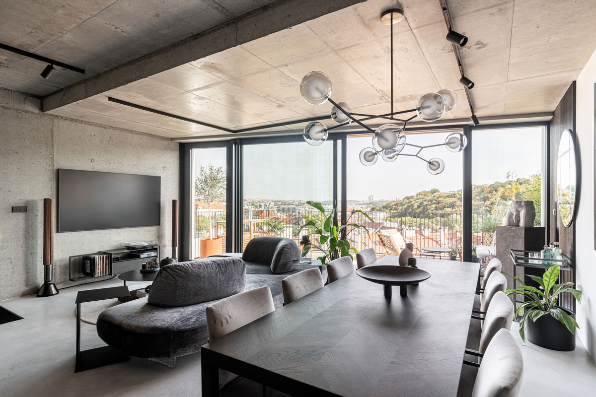 Projekat Hrenenky, enterijer trpezarije i dnevne sobe / foto: Martin Zeman