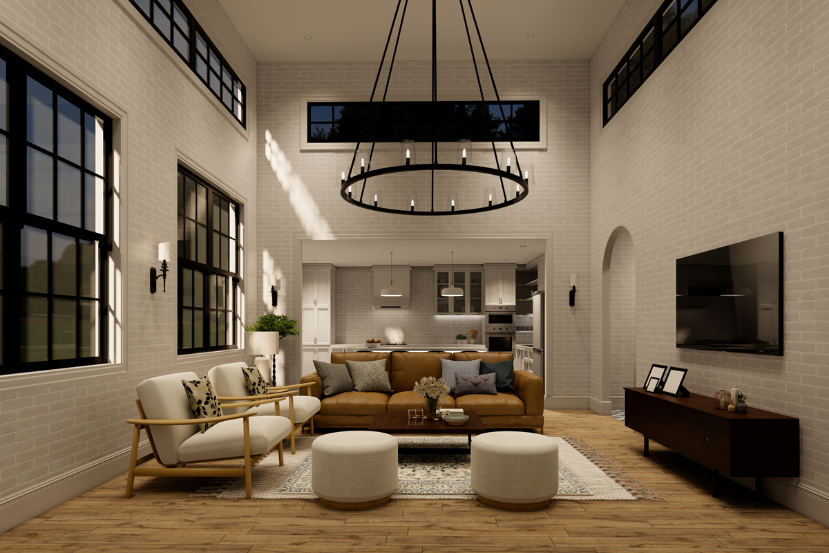 Mat završna obrada drvenih podova u enterijeru dnevne sobe